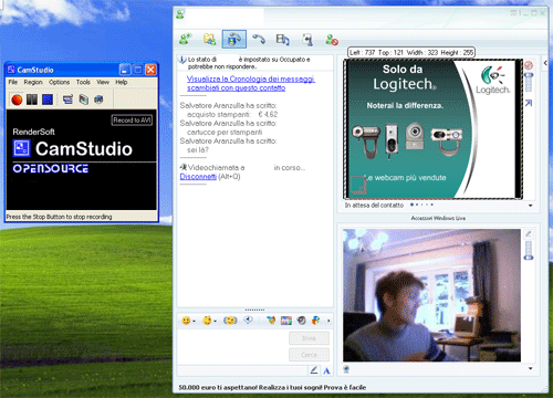 Registrare una videochiamata di Windows Live Messenger